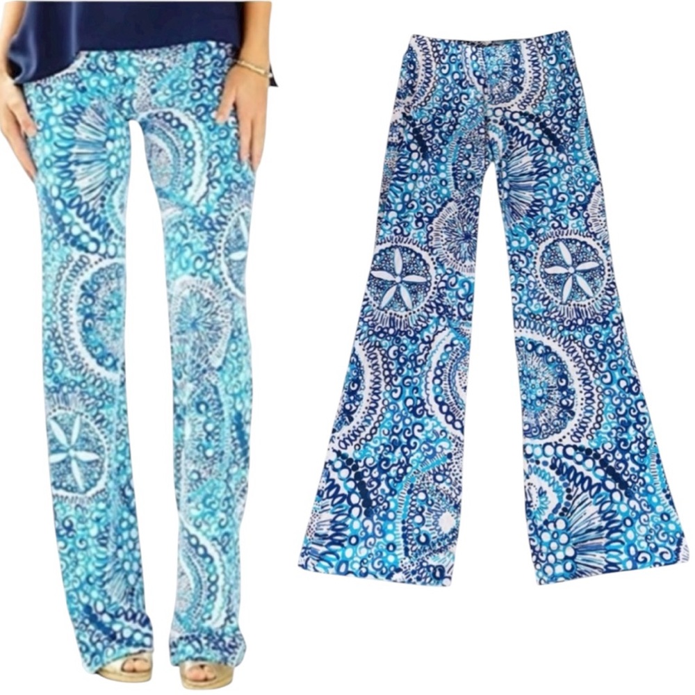 Lilly Pulitzer Georgia May Knit Palazzo Wide Leg Pants in Midnight Blues - XS